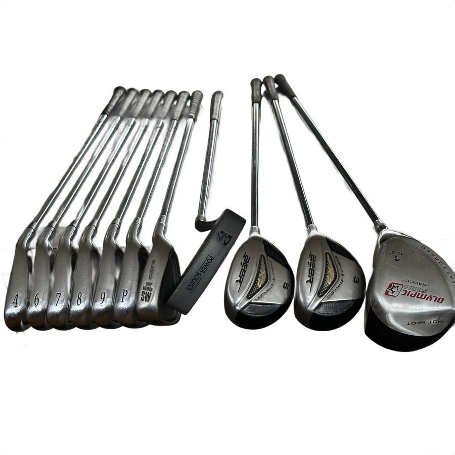Brugt Mizuno golfsæt lagt frem til gennemgang før salg
