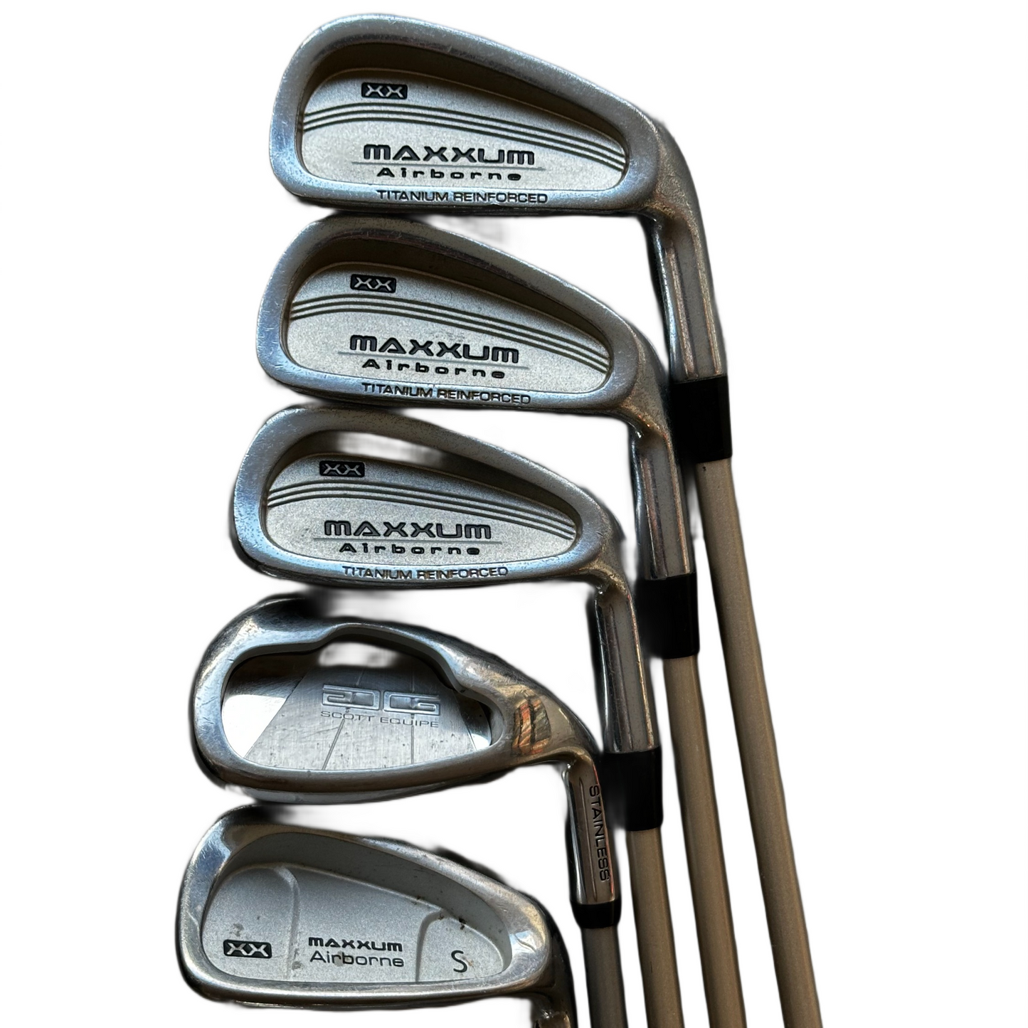 Maxxum Airborne Jernsæt 5, 6, 8, 9, S - 5 stk. Brugt (Blandet)